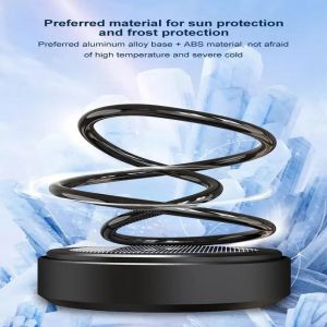 360 Degree Dual Ring Rotating Solar Power Car Aroma Perfume - Black